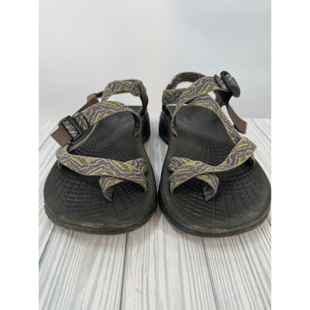 Chaco Z/2 Classic Mens Sandals Sz 10 Brown Geometric Toe Loop Hiking Water Sport - Picture 11 of 12